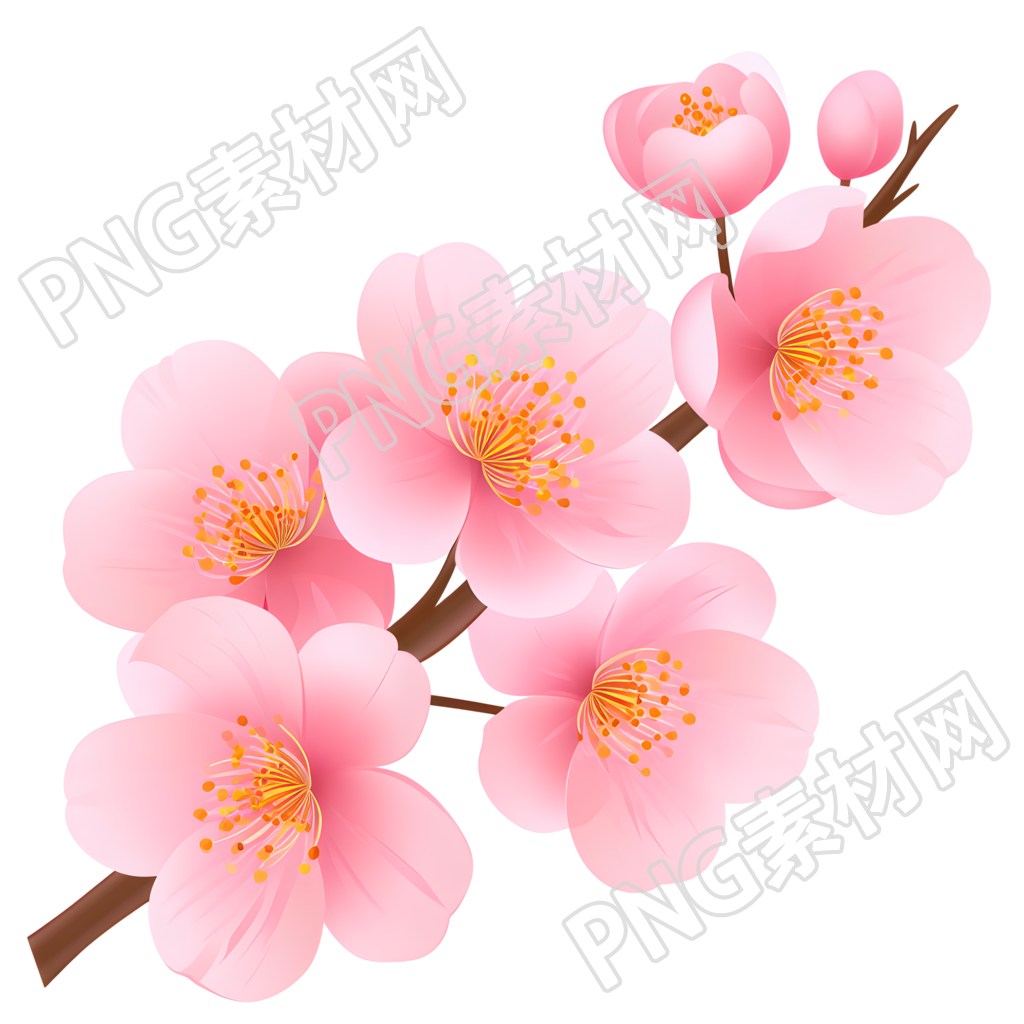 桃花简约漂亮素材