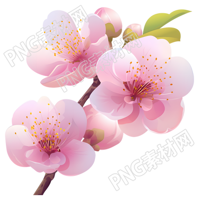 桃花簡(jiǎn)約插圖