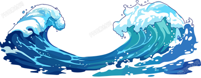 海浪卡通風(fēng)格插畫