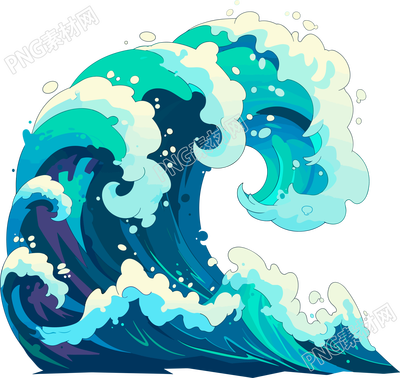 海浪矢量卡通元素