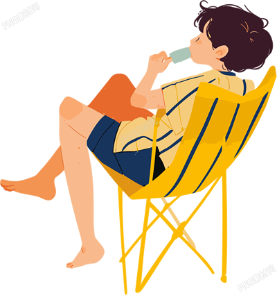 乘涼男孩素材