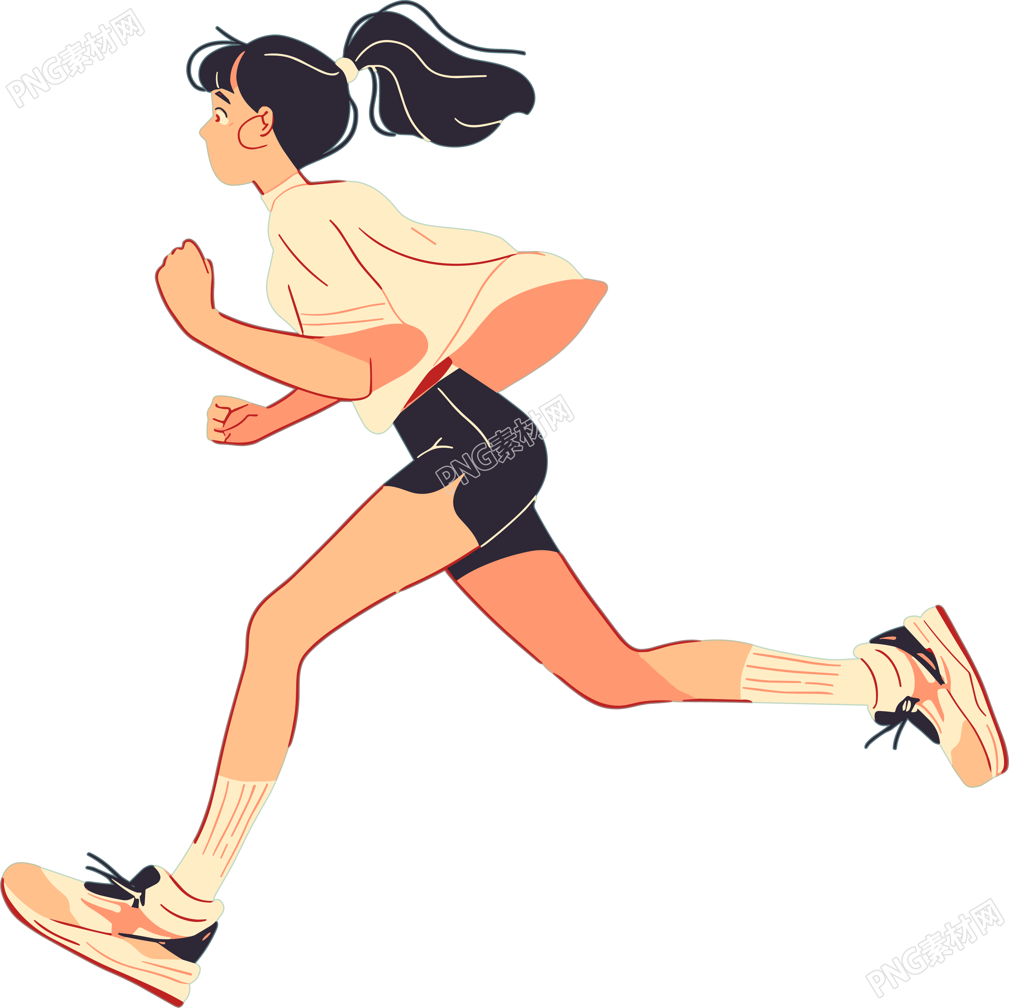 春季运动会跑步插画