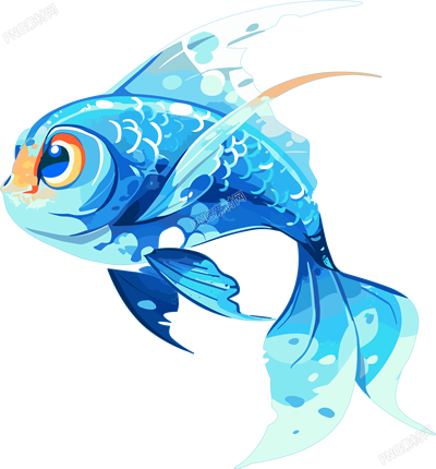 海洋魚類簡潔可愛插畫