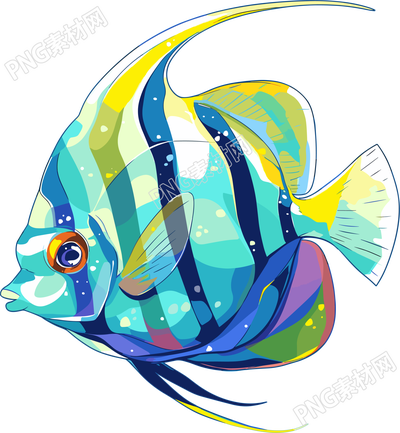 海洋魚類簡潔插畫