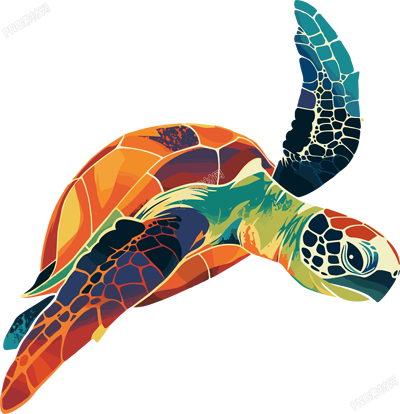海洋海龜美麗插圖