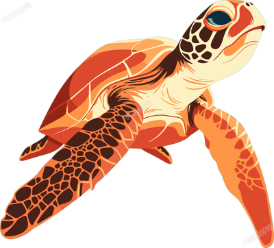 海洋海龜簡約插圖