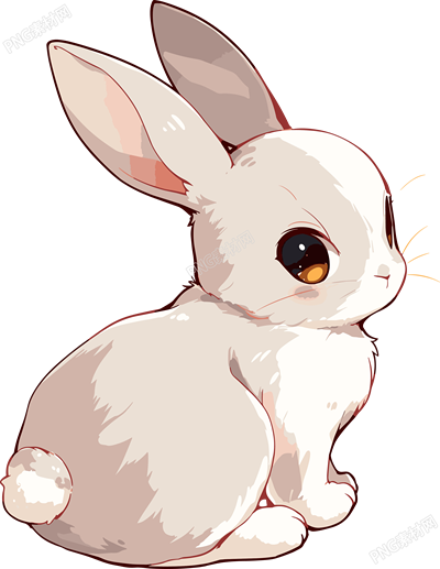 兔子灰色插畫
