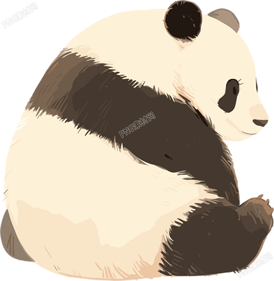 大熊貓簡約PNG素材