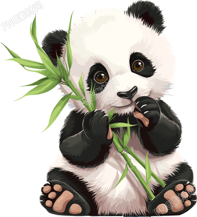 大熊貓可愛插圖