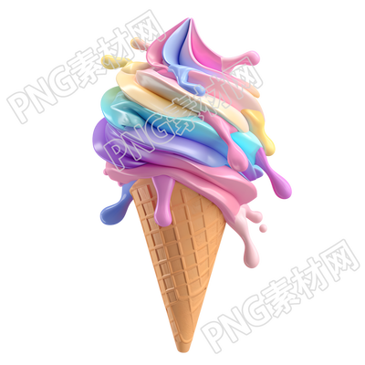 3D冰淇淋插畫素材