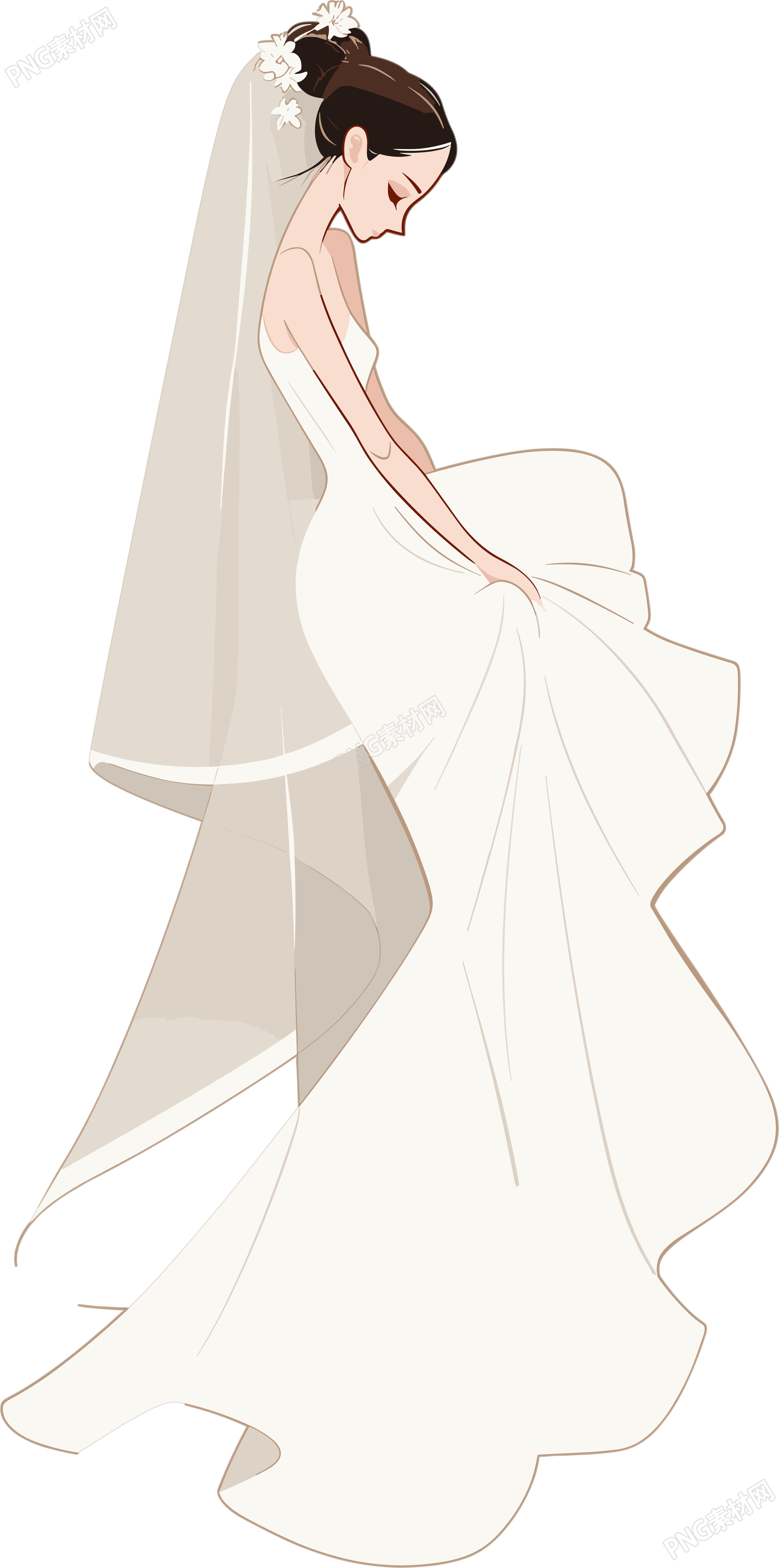 简约婚纱插画