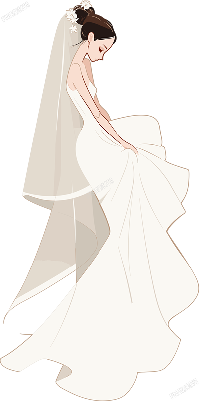 簡(jiǎn)約婚紗插畫