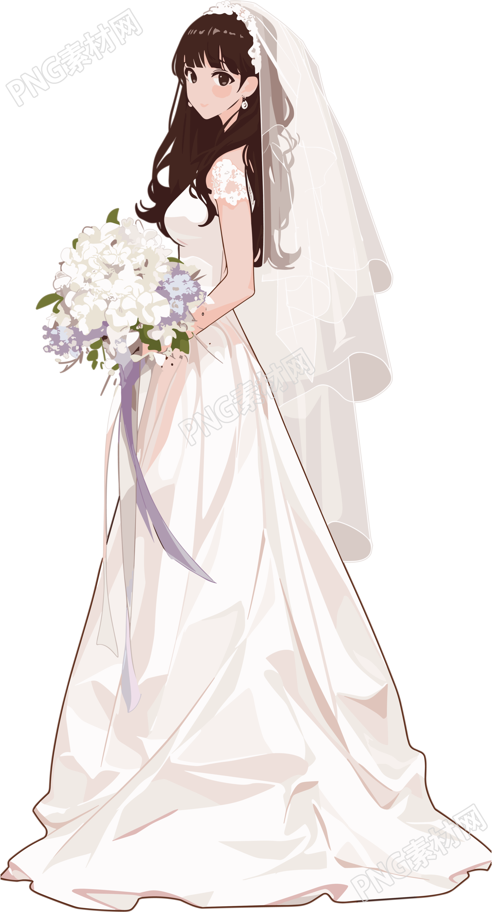 简约婚纱插图