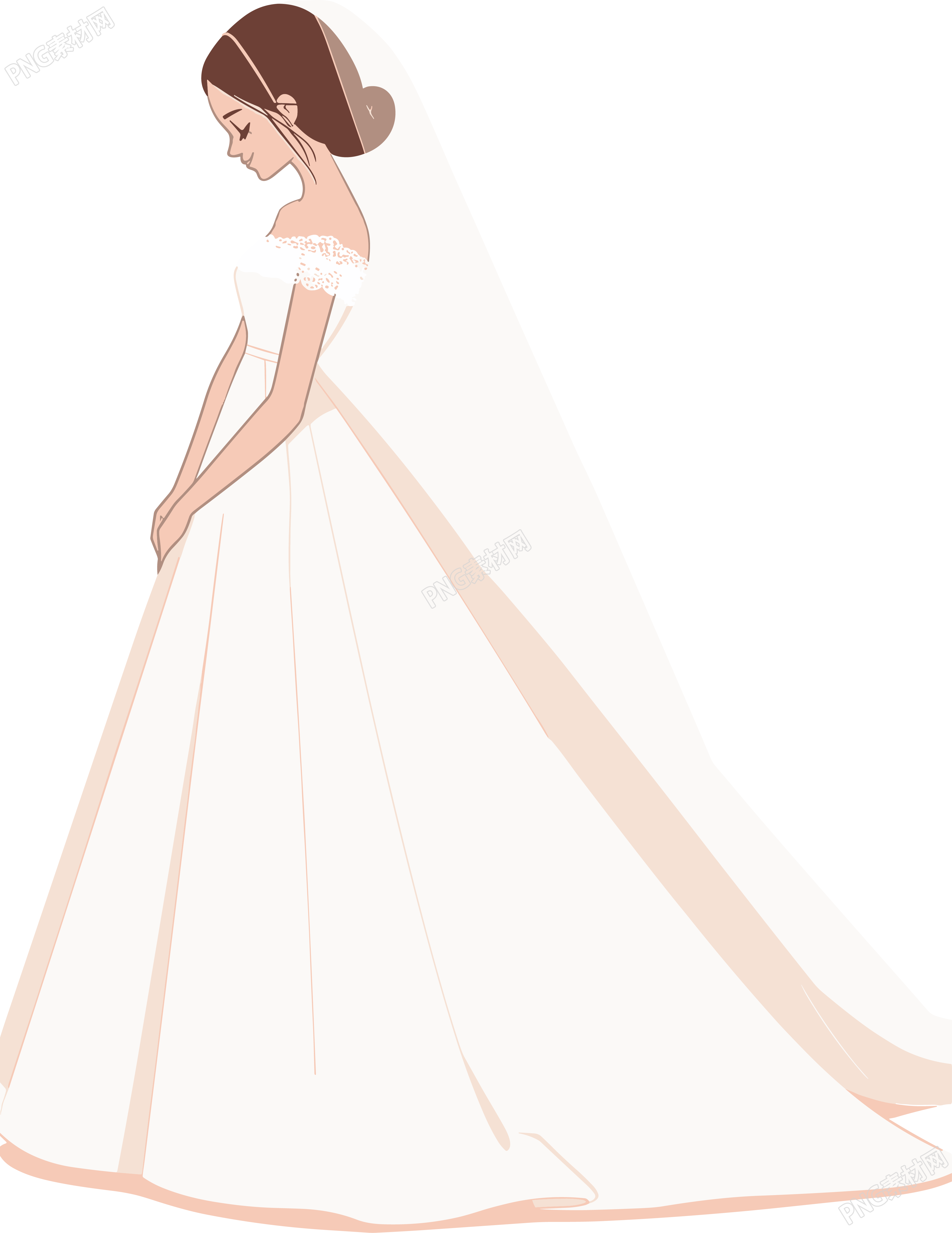 简约婚纱插画设计元素