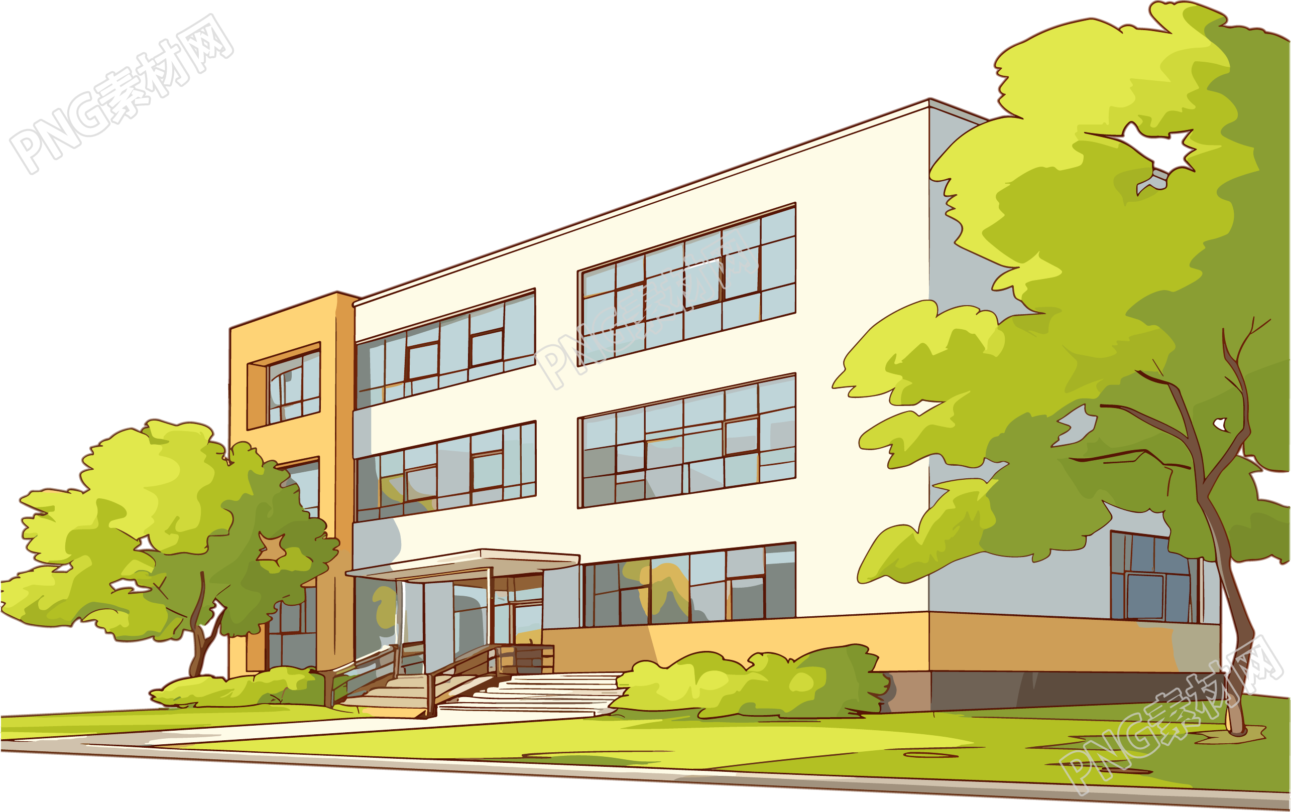 校园教学楼插图
