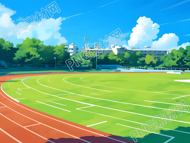校园运动场插画