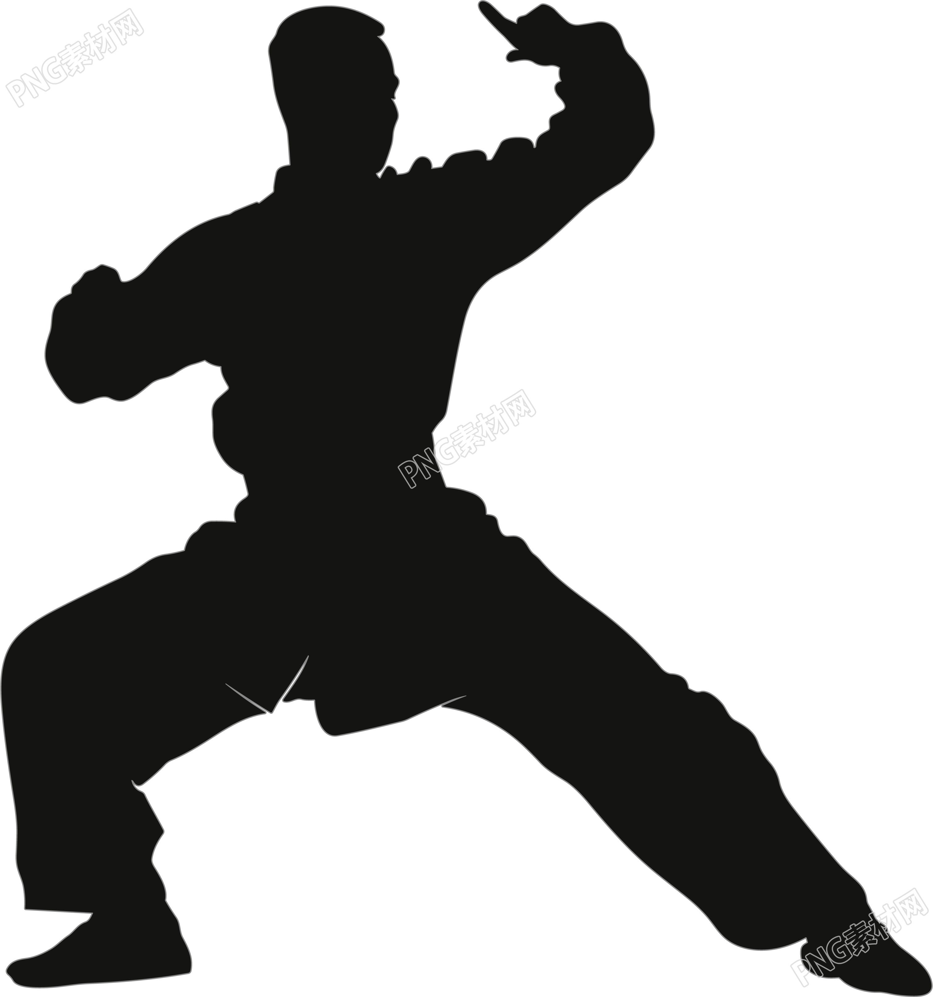 武术剪影插图
