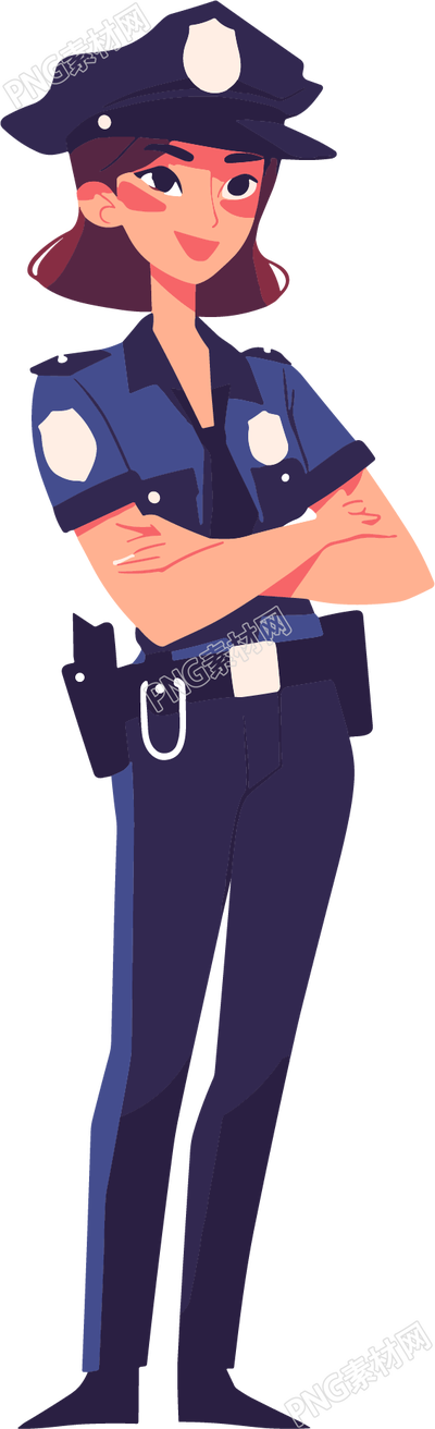 警察扁平插圖