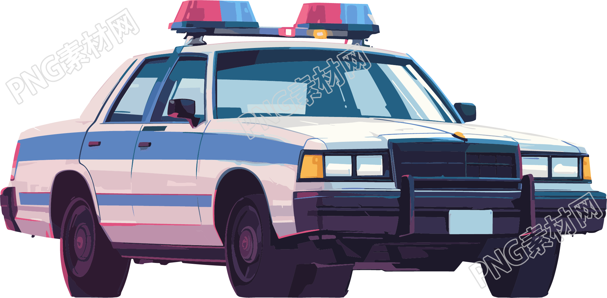 警察警车插画