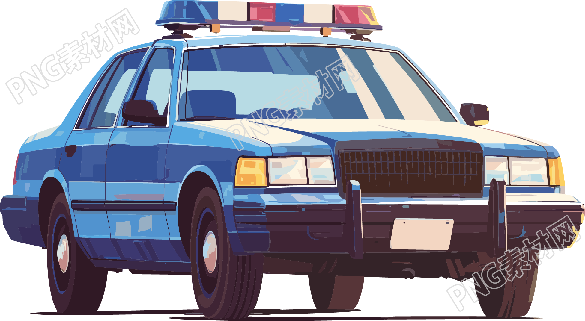 警察警车扁平插画