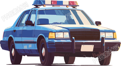 警察警車扁平插畫