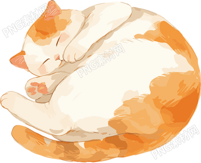 睡覺的貓咪插畫