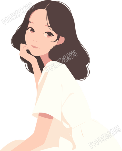 少女簡潔可愛插圖