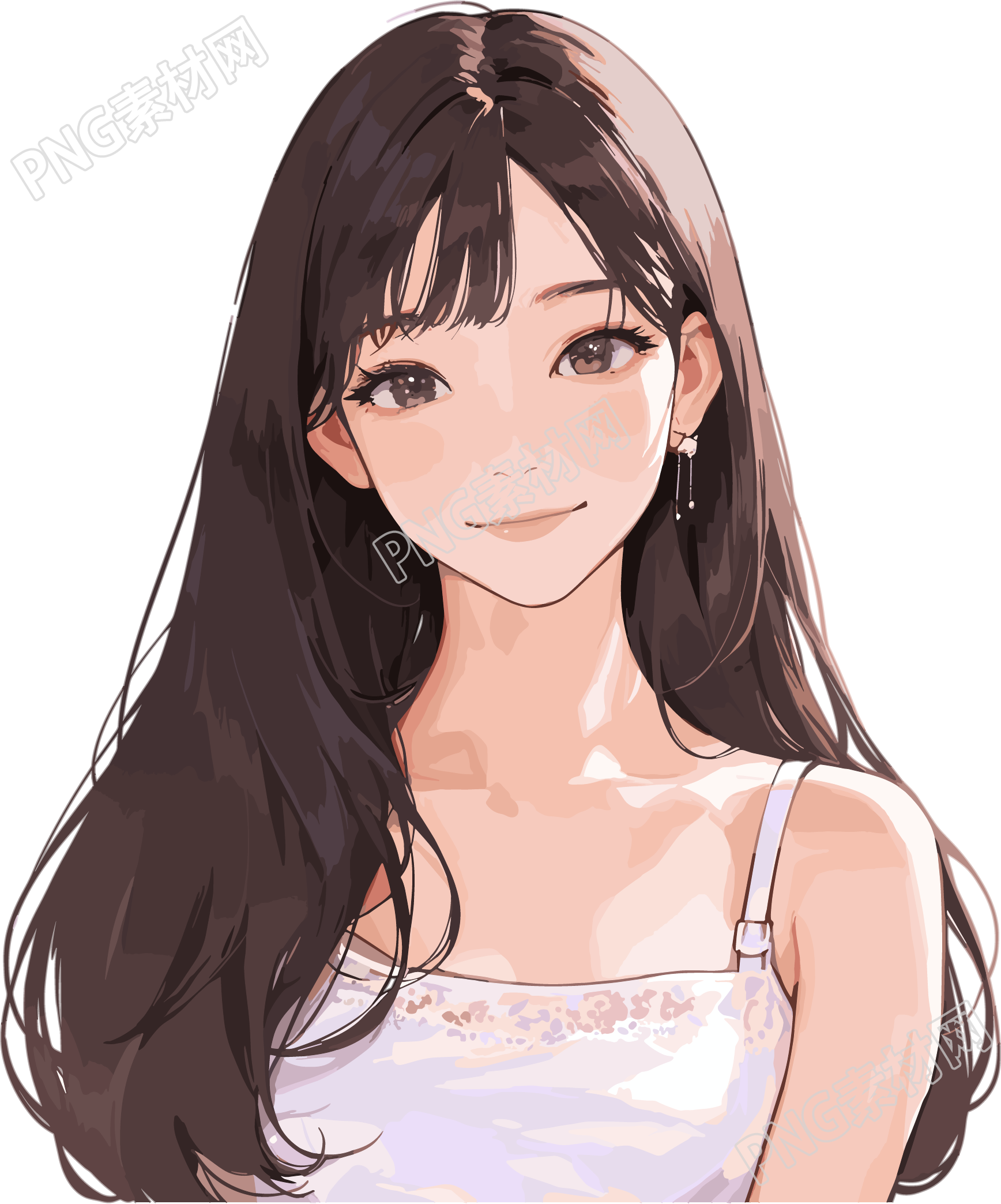 少女清新简约插画