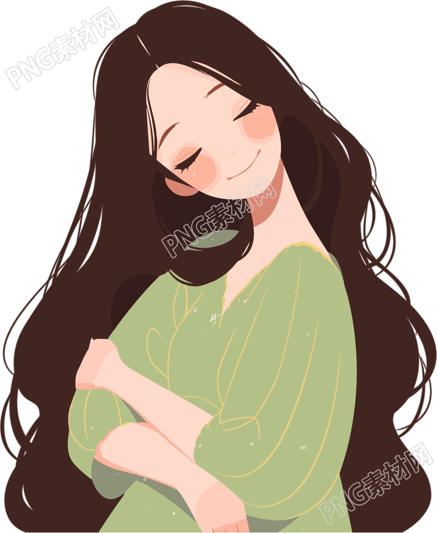 少女透明背景图形素材