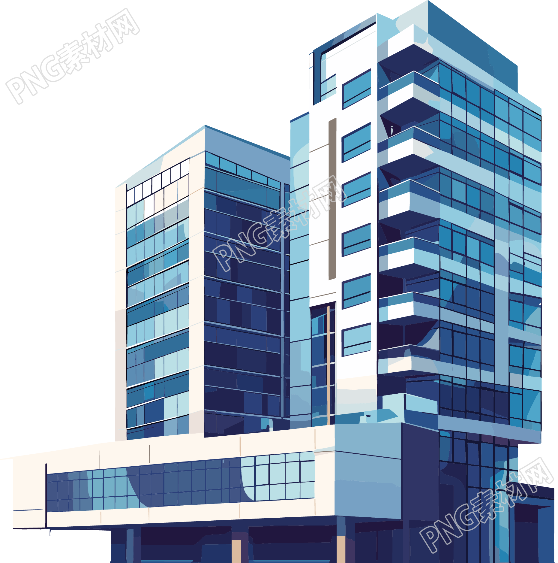 楼房现代建筑插图