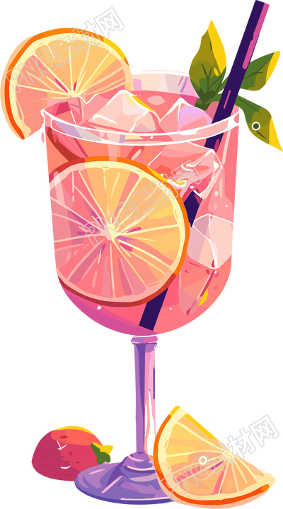 酒吧檸檬酒插畫設(shè)計素材
