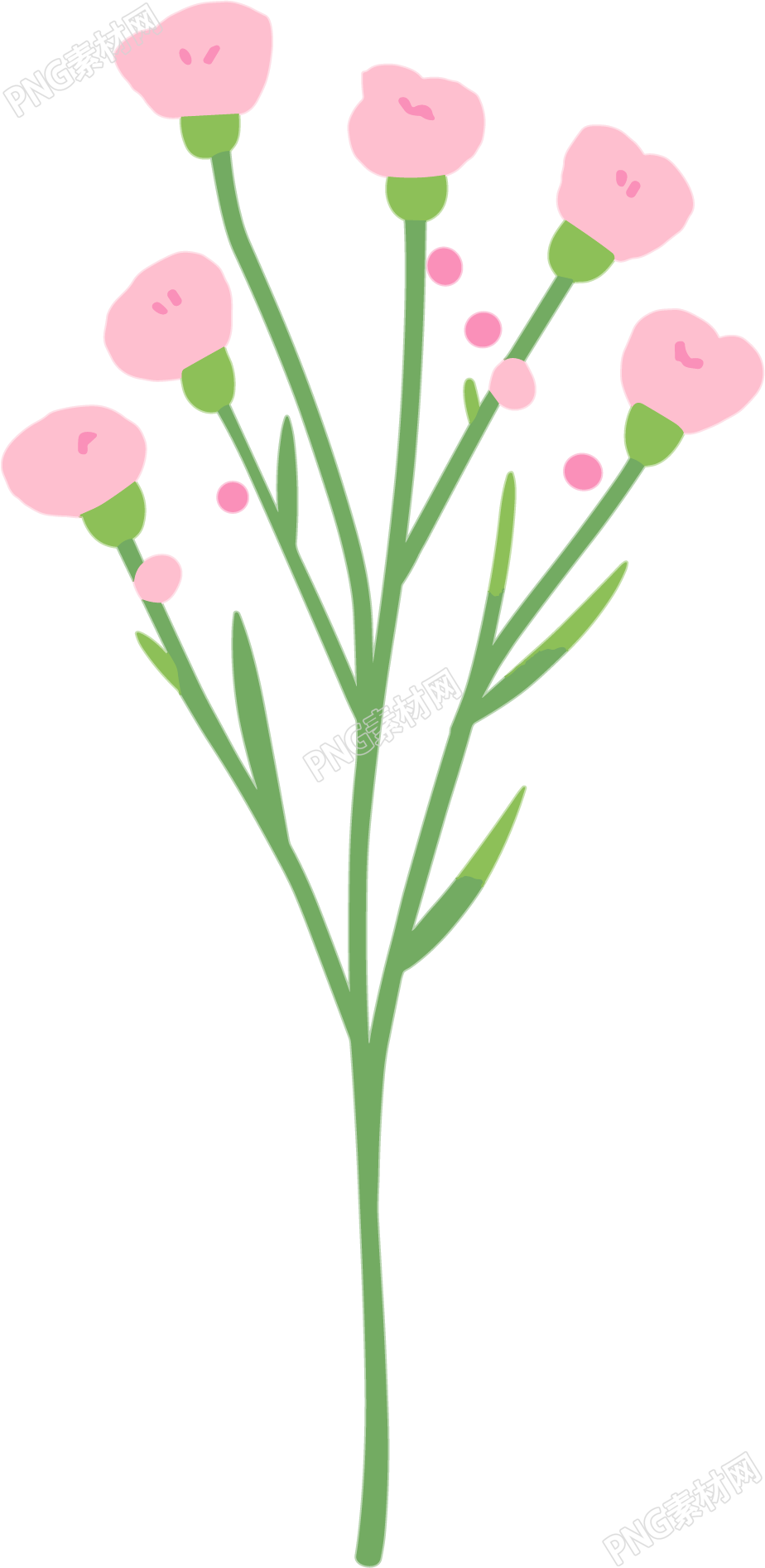 小花卡通插画素材