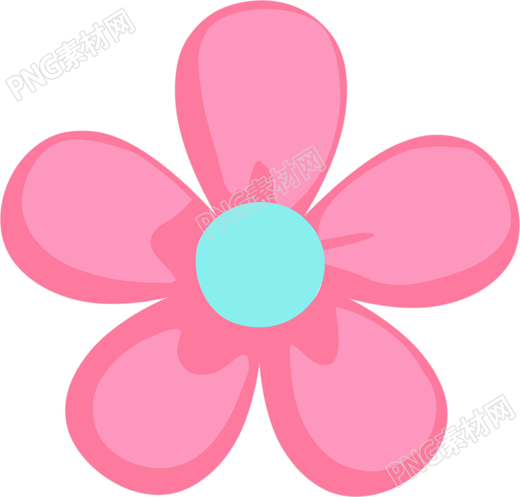 小花卡通插画素材