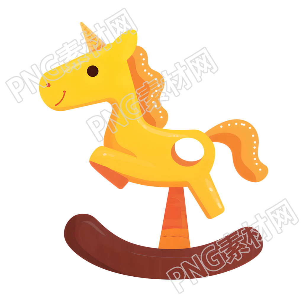 儿童玩具小木马插画