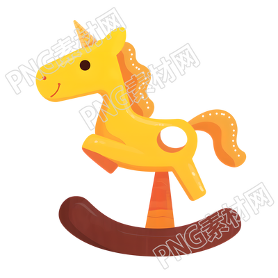 兒童玩具小木馬插畫
