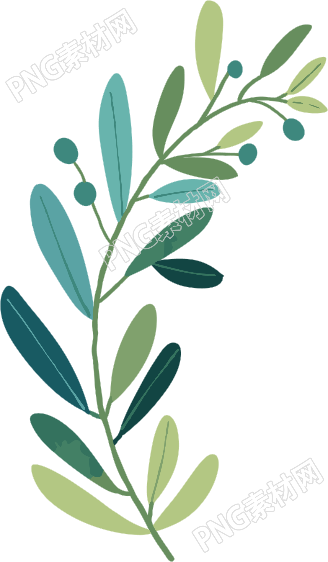 叶子卡通插图