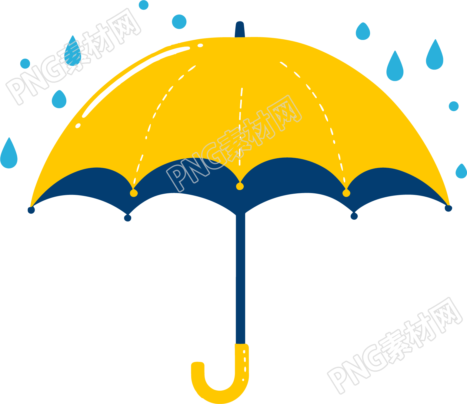 暴雨天气雨伞插图