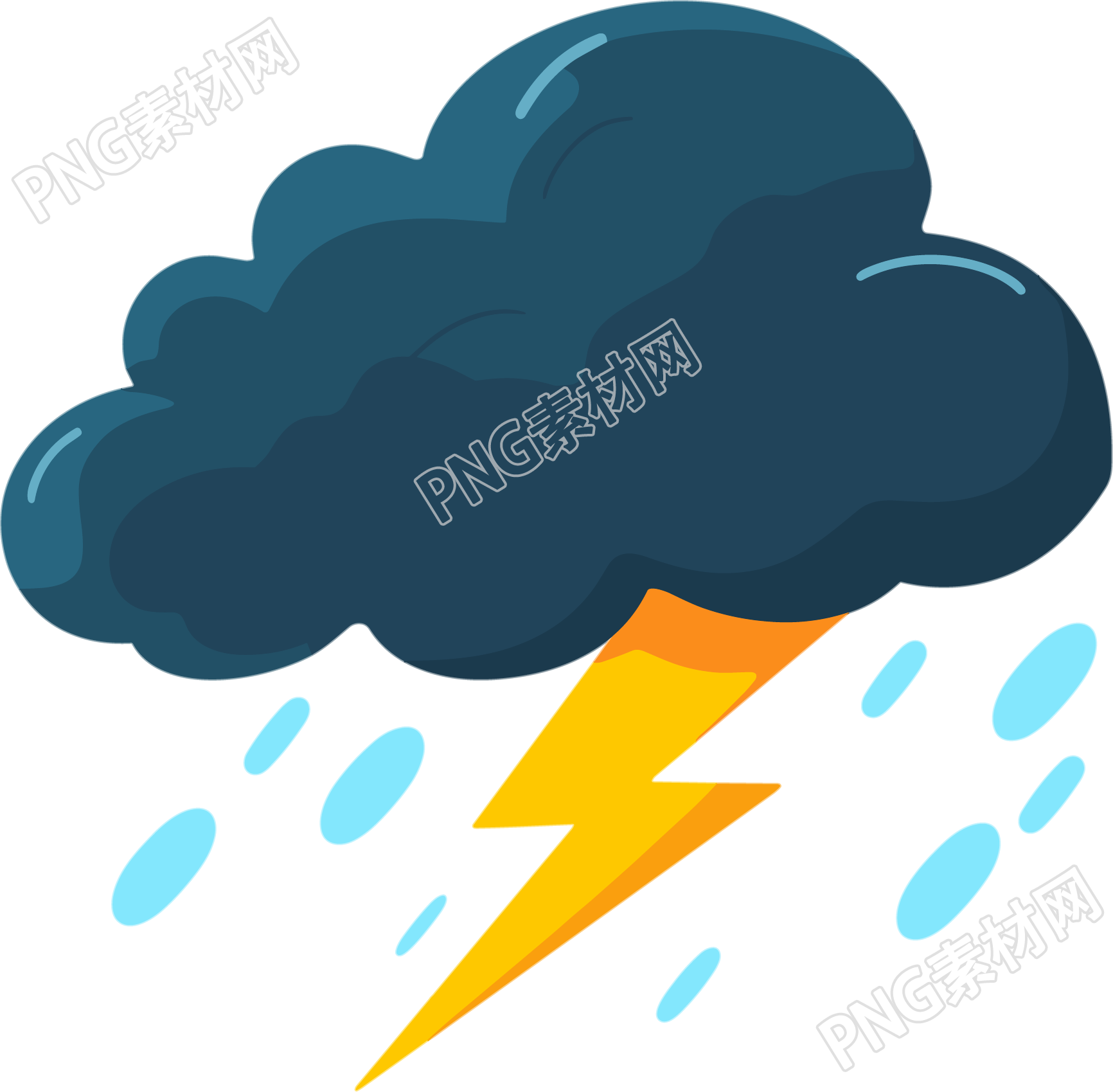 暴雨天气雷电素材