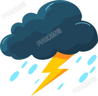 暴雨天氣雷電素材