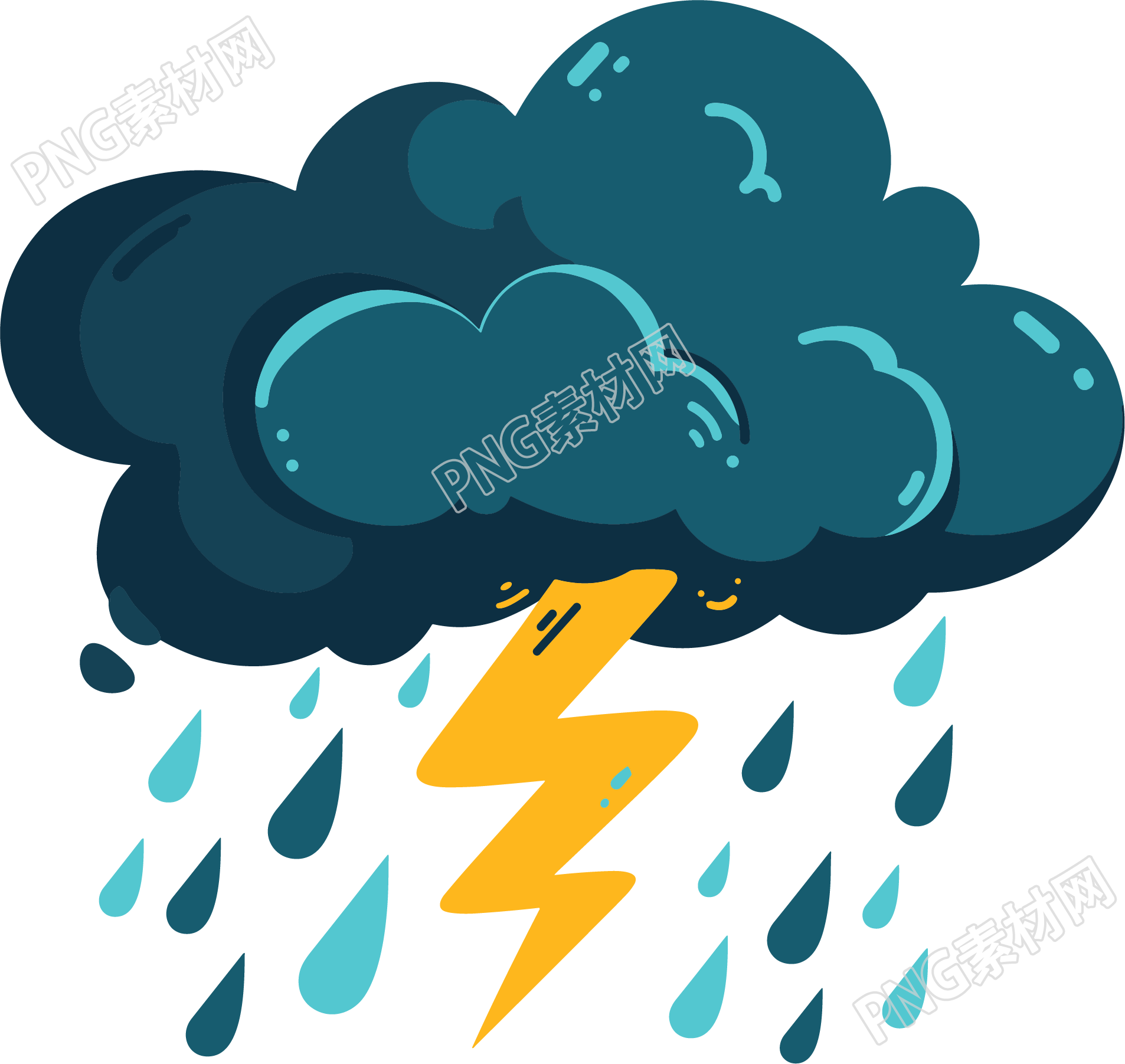 暴雨天气标志创意插图