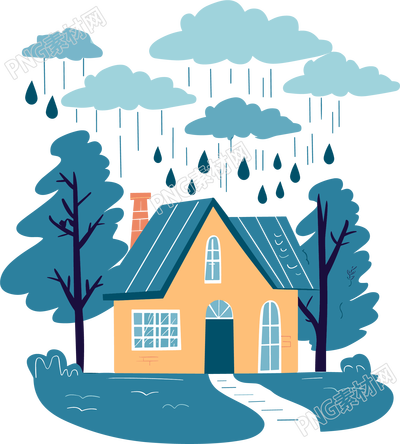 暴雨矢量插圖