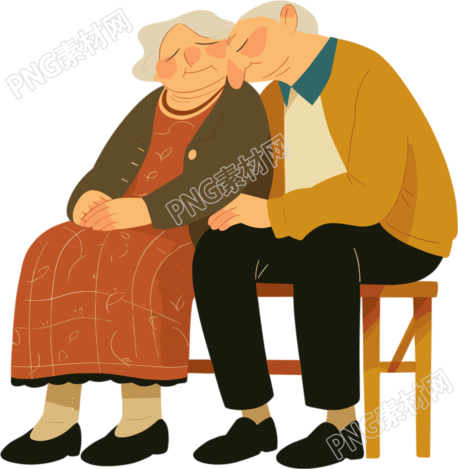 老人老年夫妇插图