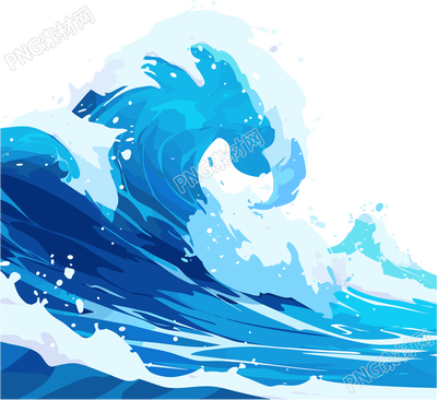 海浪透明背景插圖
