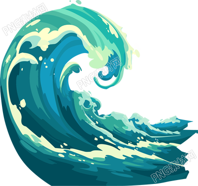海浪簡(jiǎn)約插畫(huà)