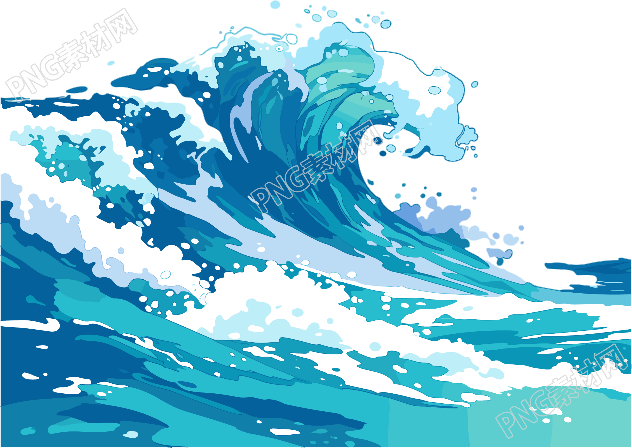 海浪插画设计元素