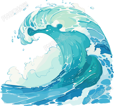 海浪簡(jiǎn)約卡通插畫(huà)