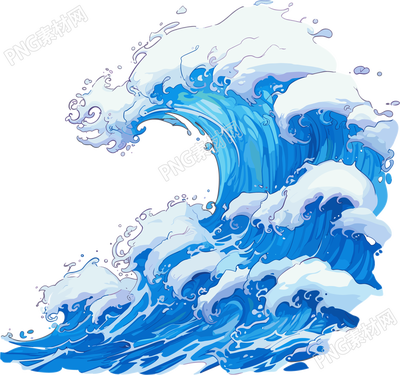 海浪動(dòng)漫平面插圖