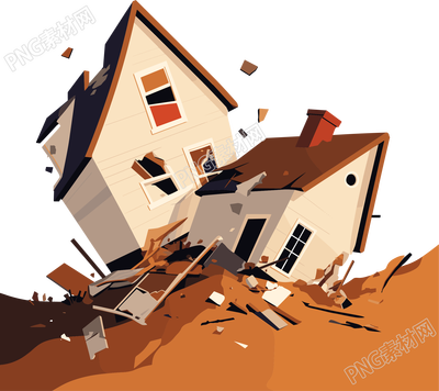 地震房屋可商用插畫(huà)