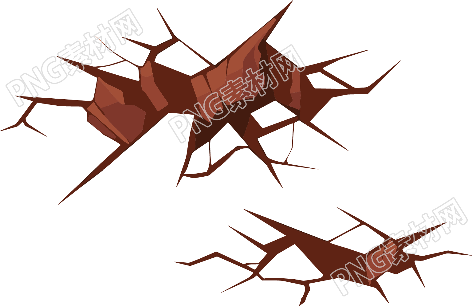 地震地面裂缝插画
