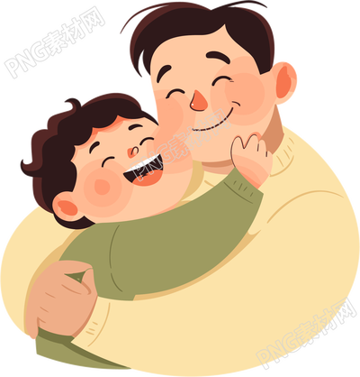 父子透明背景插圖